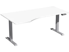 Bureau Large à gauche Hauteur réglable 730-1230x1800x1000mm Blanc