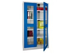 Vitrinekast Hxbxd 1950x1000x400mm Draaideuren Ral7035 Front Ral3000