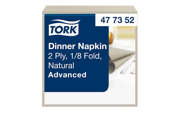 Tork 477352 Dinnerservet 39x39cm 2-laags 1/8 vouw 12x150st Natural