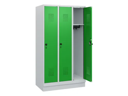 schoollocker,HxBxD 1630x900x500mm,3vak,vak B 300mm,draaigrendel,sokkel
