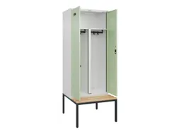 PBM-locker met bank,HxBxD 2120x800x815mm,2vak,vak B 400mm