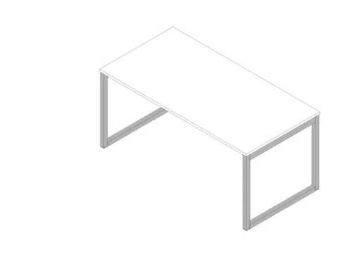 bureau,HxBxD 730x1600x800mm,blad wit,sledeframe aluminium
