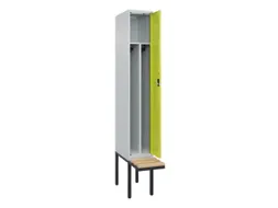 locker met bank,voor scheiding van kleding,HxBxD 2120x300x815mm,1vak