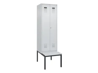 PBM-locker met bank,HxBxD 2120x600x815mm,2vak,vak B 300mm - 2