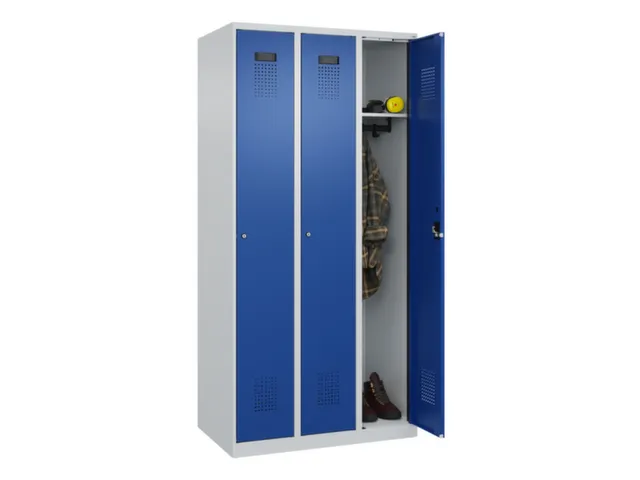 locker,HxBxD 1850x900x500mm,3vak,vak B 300mm,cil.-slot,staand op vloer