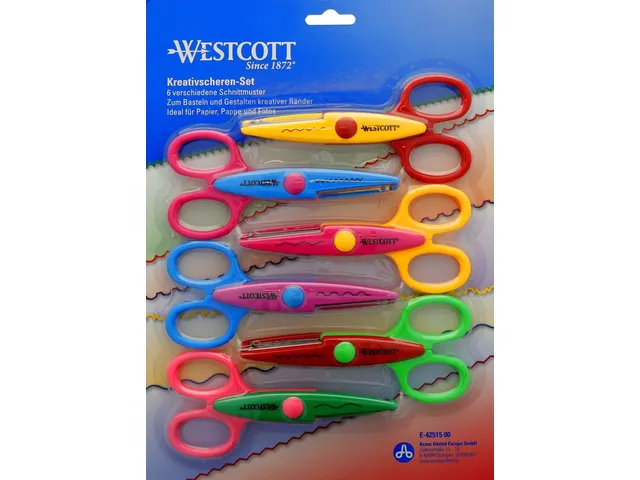 Figuurschaar Westcott 14cm set á 6 stuks assorti motieven