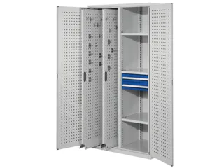 verticale kast,HxBxD 1950x1000x600mm,deur m. perforaties,RAL5010 - 1