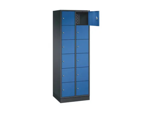 lockerkast,HxBxD 1950x620x500mm,2x6vakken,cil.-slot,sokkel