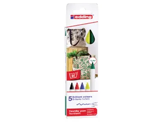 Viltstift edding 4600 textiel rond 1mm basis assorti - 1