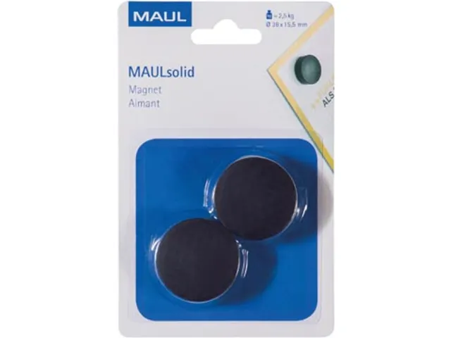 magneet Solid 38 mm trekkracht 25 kg 2 stuks zwart