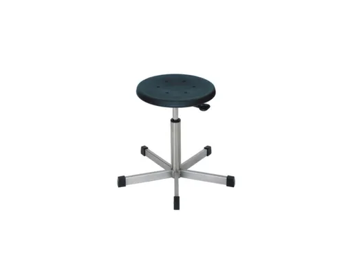 Draaikruk Zwart PU Zitting H 440-630Mm Glijders Rvs Gasveer