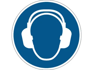 Vloermarkeringssticker Blauw Gebruik Gehoorbescherming 430mm - 1