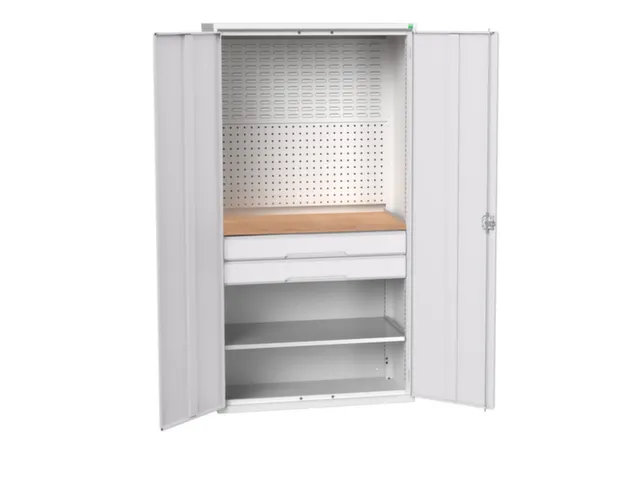 Systeemkast 2000x1050x550mm 1xlegbord 2laden RAL7035