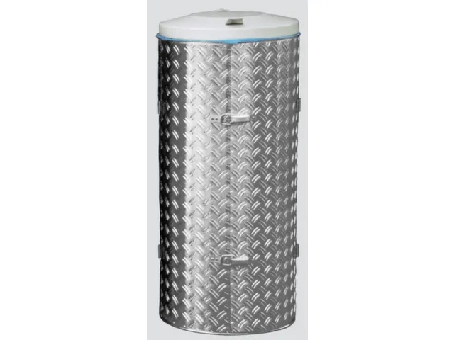 Afvalverzamelaar 120 Liter Rvs/Aluminium Traanplaat Deksel Ral7032