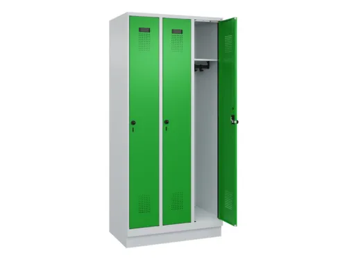 locker,HxBxD 1950x900x500mm,3vak,vak B 300mm,draaigrendel,sokkel