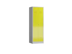 Lockerkast 1800x590x500mm 2 vakken, klinksluiting, RAL1018