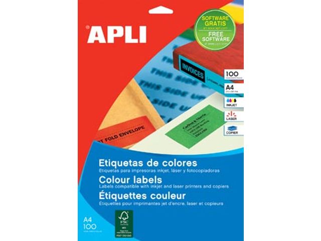 Etiket Apli Geel A4, 210x297mm | ApliLabels.nl