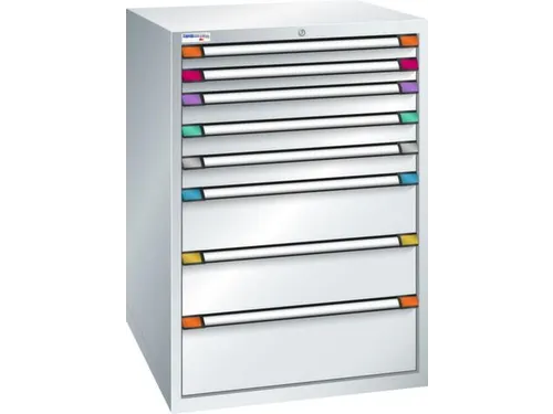 ladekast HxBxD 1200x805x695mm 8laden slot RAL7035 front RAL7035