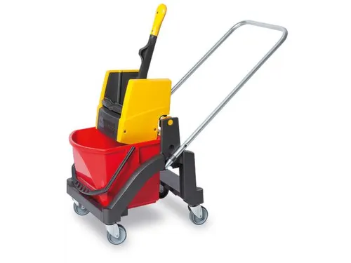 Dweilwagen,Emmer 1X17L Rood,Frame Kunststof,4Zwenkwielen