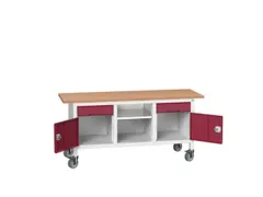 werkbank,HxBxD 830x1750x600mm,multiplexblad,uitrusting: 2laden,2kasten