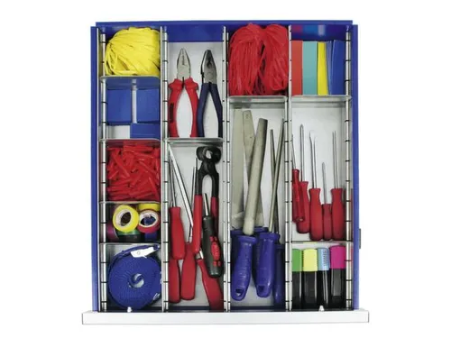 lade-indelingsset,12vakken,v. front H 100mm,staal verzinkt