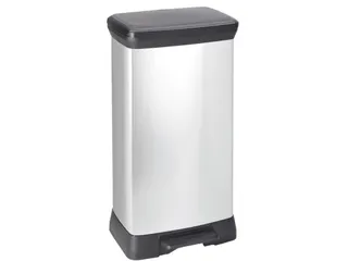 Rechthoekige pedaalemmer Decobin 50 Liter Zilver - 1