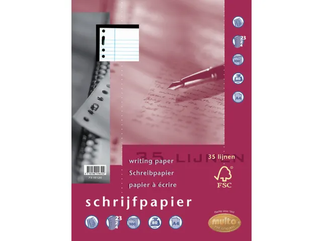 Interieur Multo 23 Perforations 100fls Ligné+marge