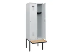 locker met bank,HxBxD 1950x600x815mm,2vak,vak B 300mm,cilinderslot