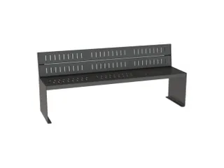 parkbank,B 1800mm,staal-zitting RAL5010,zitting H 450mm - 1