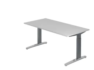 In hoogte verstelbaar bureau,HxBxD 680-850x1600x800mm,blad grijs - 1