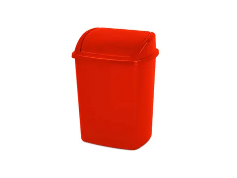 Afvalbak met Swing deksel 15 Liter Rood