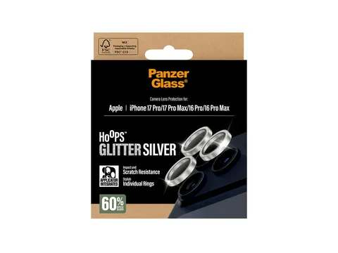 PanzerGlass Hoops Camera Lens Protector Glitter Silver iPhone 17