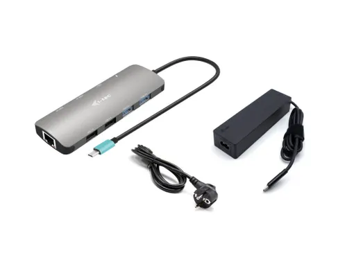 USB-C Metal Nano 2x Display Docking Station with PD 100 W + Charger 10
