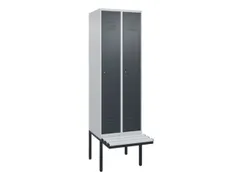 locker met bank,HxBxD 2120x600x815mm,2vak,vak B 300mm,cil.-slot