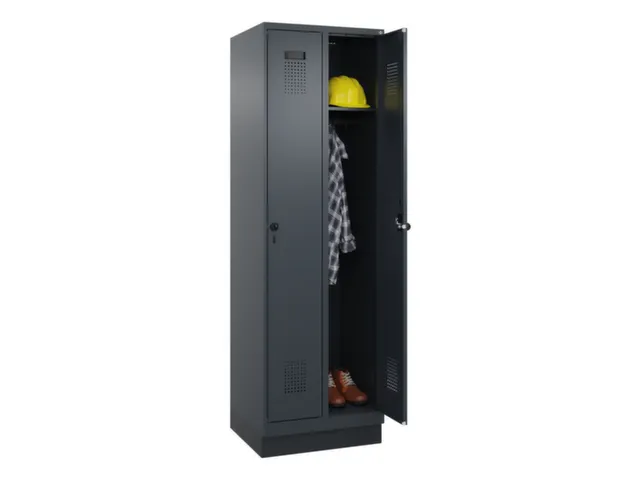 locker,HxBxD 1950x600x500mm,2vak,vak B 300mm,draaigrendel,sokkel