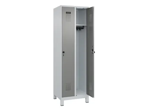 locker,HxBxD 1950x600x500mm,2vak,vak B 300mm,draaigrendel,voeten