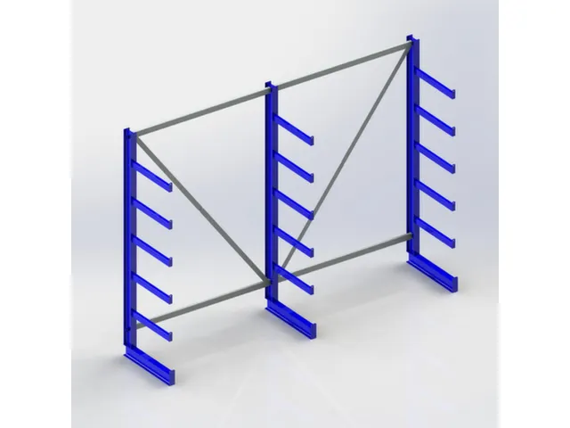 Rayonnage canitlever universel HxlxP 2000x2700x630mm 6bras (pied inclu