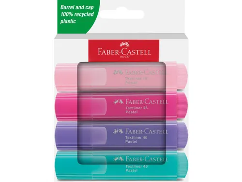 Markeerstift Faber-Castell 46 Pastel 4stuks blush, roze, lila, turquoi