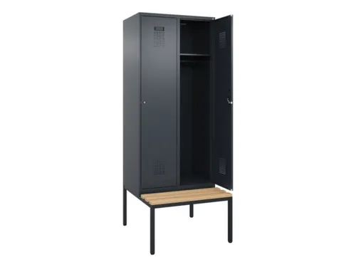 locker met bank,HxBxD 2120x800x815mm,2vak,vak B 400mm,cilinderslot