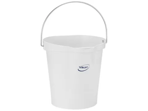 Vikan 56945 emmer 12 Liter met schenktuit Metaaldetecteerbaar Wit