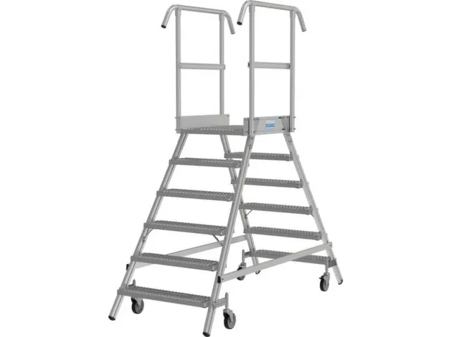 escalier mobile,roulant,estrade H 1,45m,2x6marches a. revêtement R13