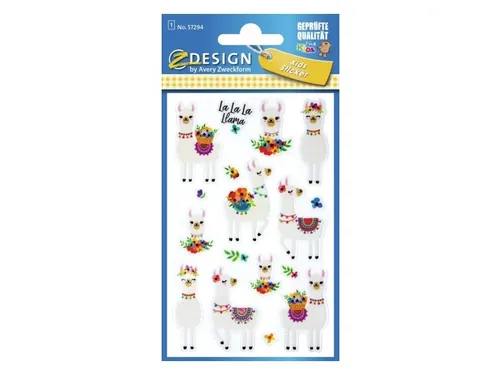 Glitter etiket Z-design Kids alpaca's