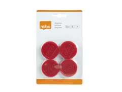 Magneet Nobo 38mm rood 4 stuks