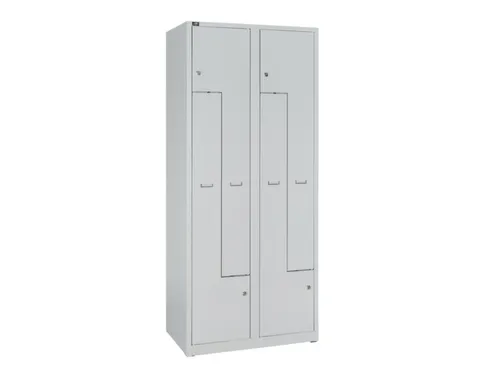 Z-garderobekast,HxBxD 1850x800x500mm,vak B 400mm,cil.-slot,sokkel