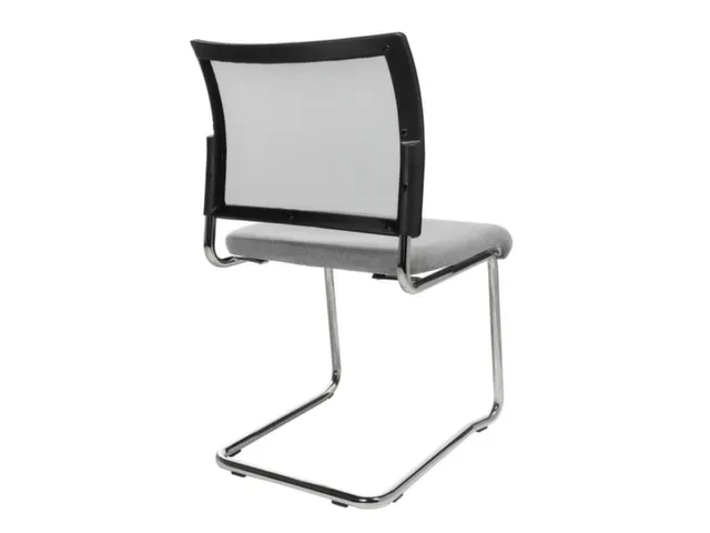 Chaise Visiteur Assise Gris Clair Dos Maille Noir
