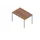 bureau HxBxD 730x1200x800mm blad canaletto-hout 4-voeten aluminium