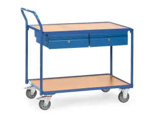 Lichte Tafelwagens 2622 300kg 2 Etages 1000x600mm Houten Plaat - 1