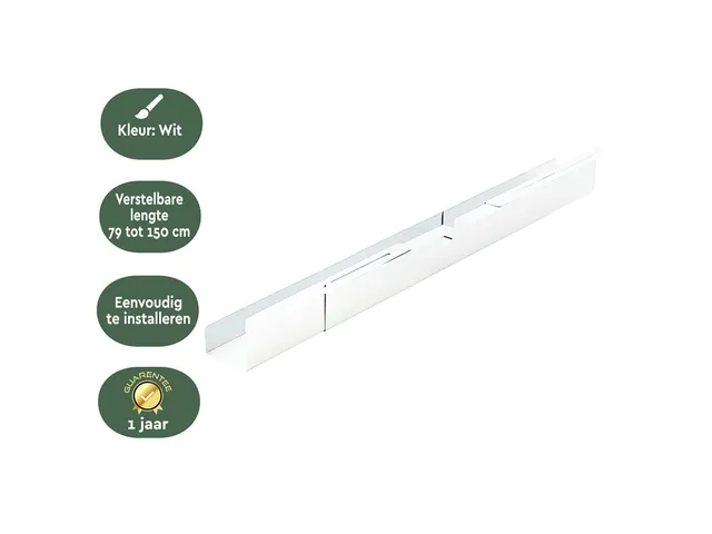 Kabelgoot BRASQ verstelbaar 75-150cm CT100 wit