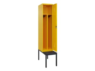 locker met bank,voor scheiding van kleding,HxBxD 2120x400x815mm,1vak - 1