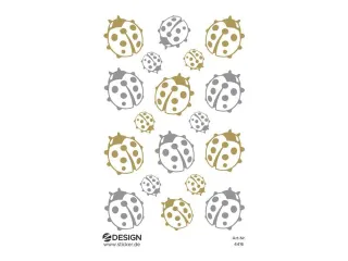 Foliesticker Z-design Gouden/ zilveren lieveheersbeestjes, pakje à 1 - 2